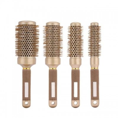 Private Label Professional Nylon Bristle Styling Round Brush for Blow Drying, Ceramic Ion Thermal Barrel Hair Brush