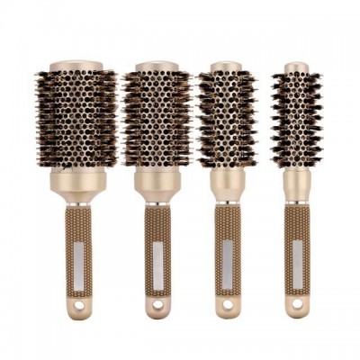 Factory Selling Boar Nylon Bristle Ceramic Ionic Hair Salon Styling Round Brush, Custom logo Soft Touch Handle Hair Brush