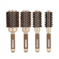 Factory Selling Boar Nylon Bristle Ceramic Ionic Hair Salon Styling Round Brush, Custom logo Soft Touch Handle Hair Brush