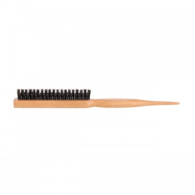 High Quality Wooden Back Combing Teasing Brush for  Barber Salon, 100% Boar Bristles Styling Tools Hairdressing Rat Tail Combs