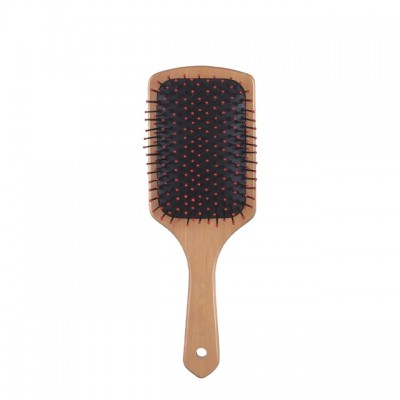 LUCKY JADE Private Label Nylon Pins Cushion Paddle Brushes, Wooden Detangler Hair Combs,  Salon Styling Hairdressing Tools