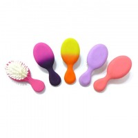 Pink Octopus Curly Hair Brush Rainbow 360 Wave Hair Brush For Baby With Elastic Paint