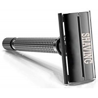 Black Stainless steel Twin blade private label professional barber safty face razor