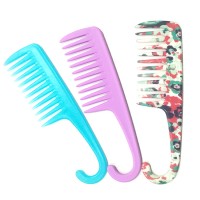 Wide Tooth Plastic Colorful Durable Hair Comb Accessories Custom Color Comb With Logo